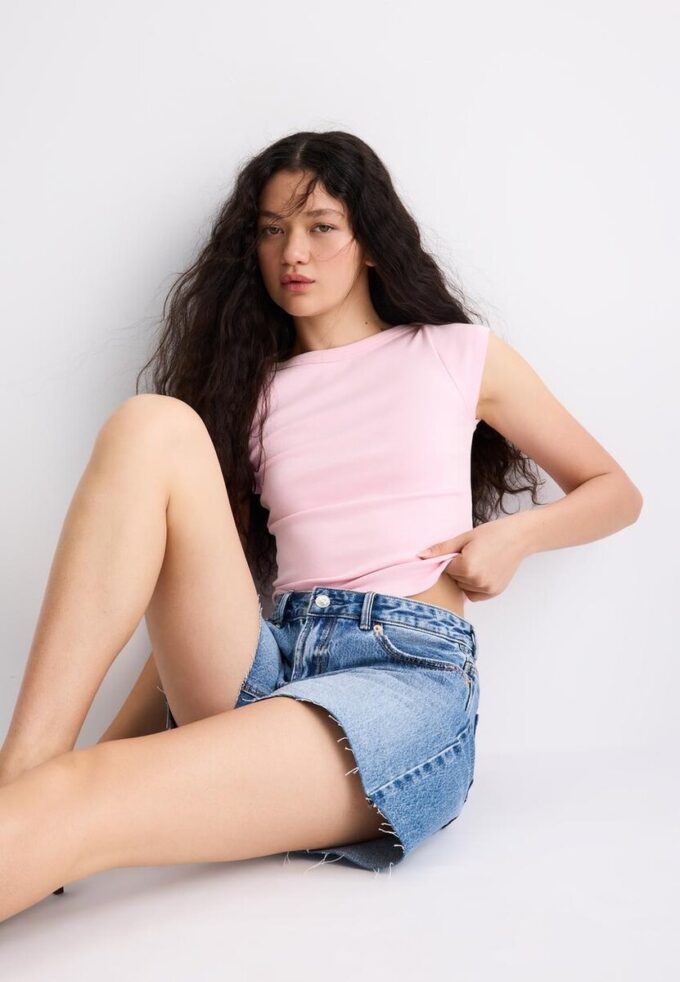 T-shirt basique à col bateau