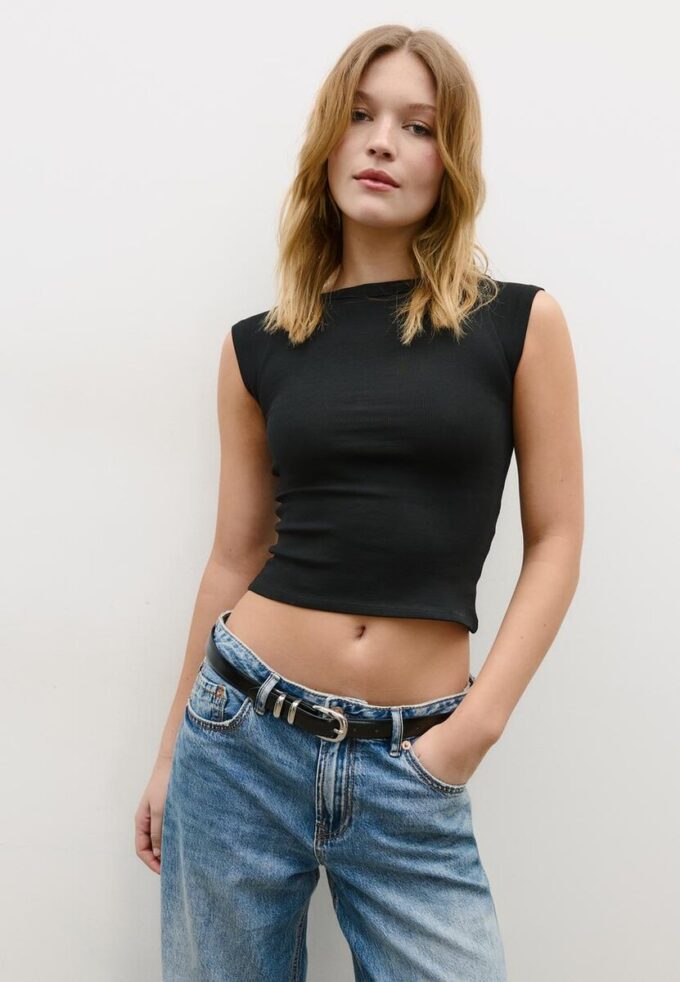 T-shirt basique à col bateau