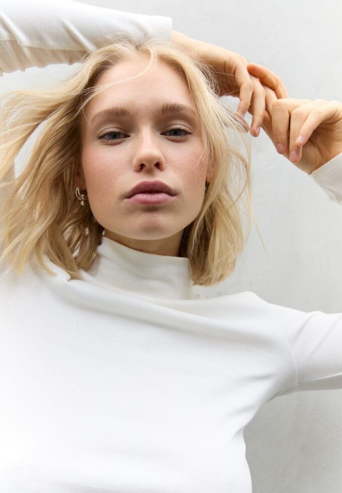 T-shirt basique à col montant