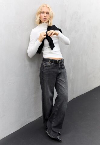 T-shirt basique à col montant