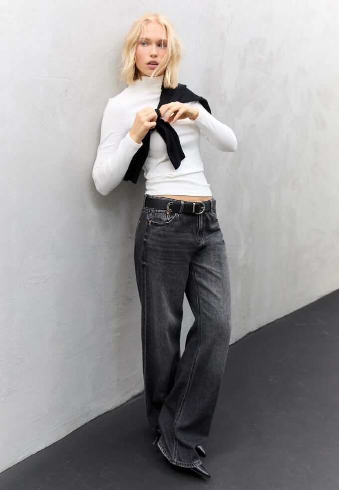 T-shirt basique à col montant