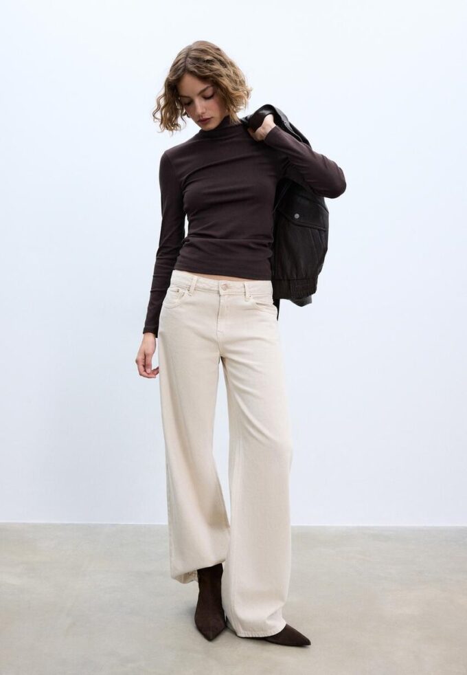 T-shirt basique à col montant