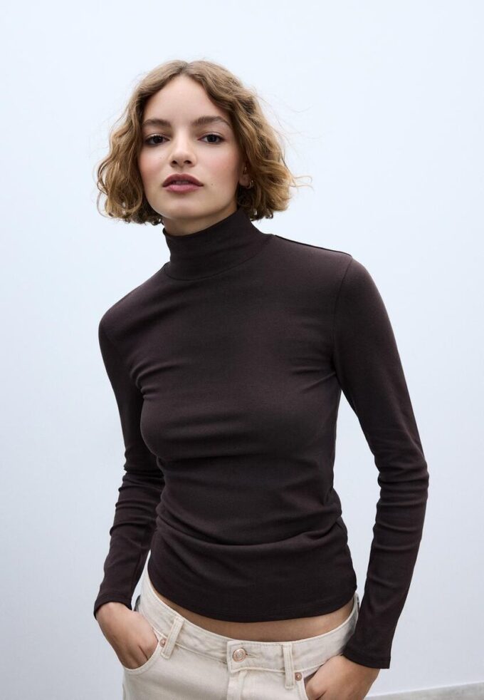 T-shirt basique à col montant