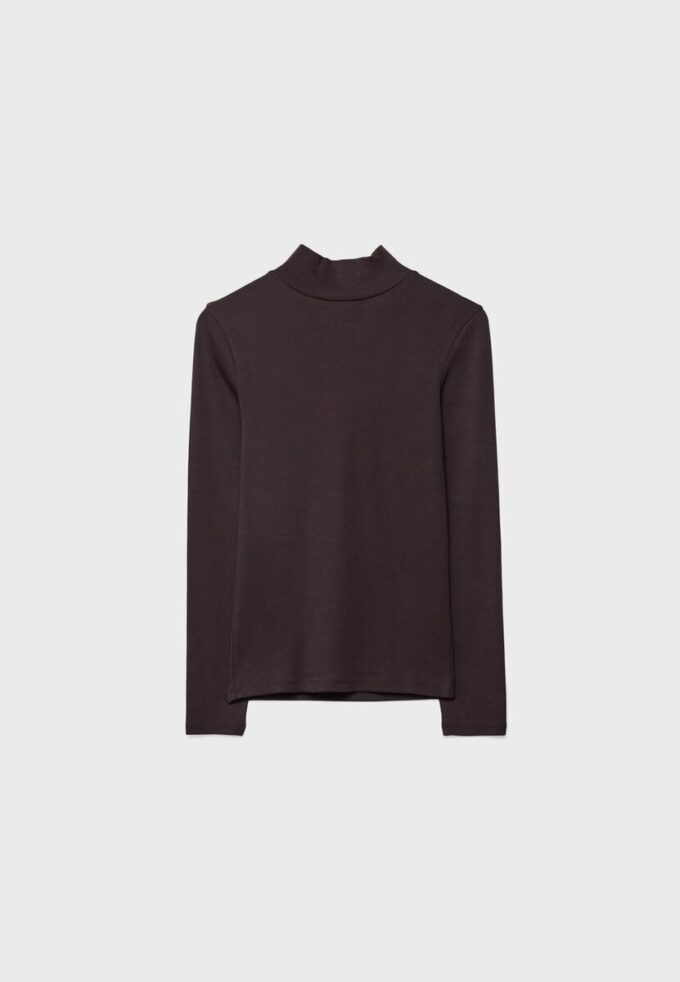 T-shirt basique à col montant