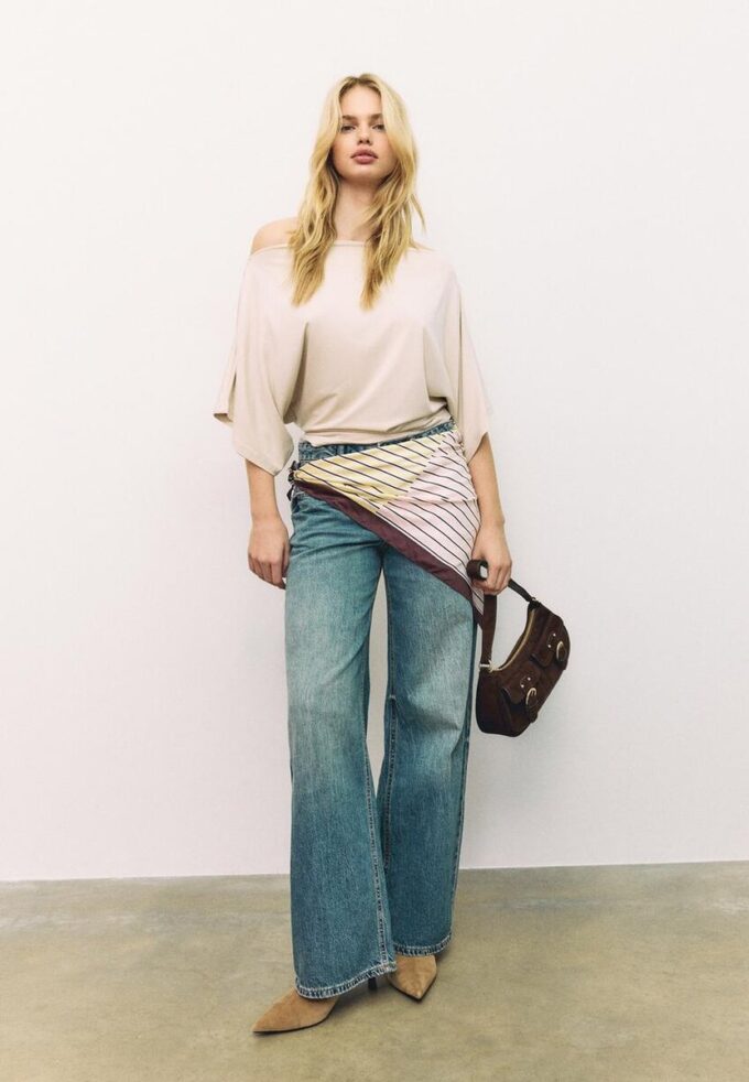 T-shirt basique à manches chauve-souris