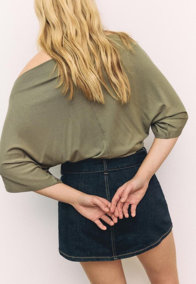 T-shirt basique à manches chauve-souris