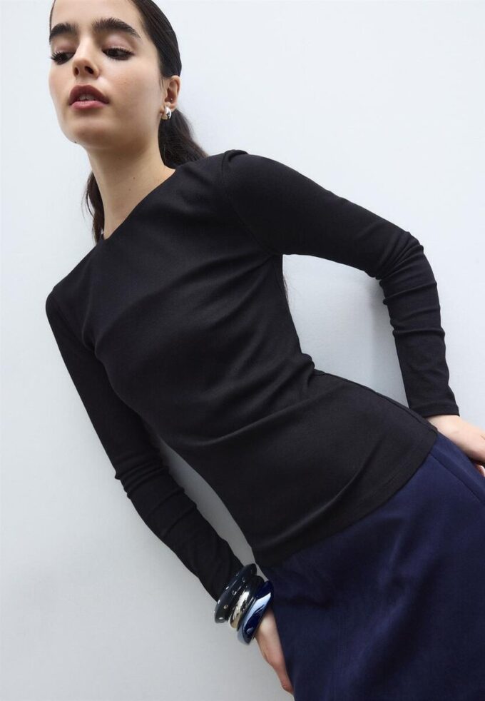 T-shirt basique à manches longues