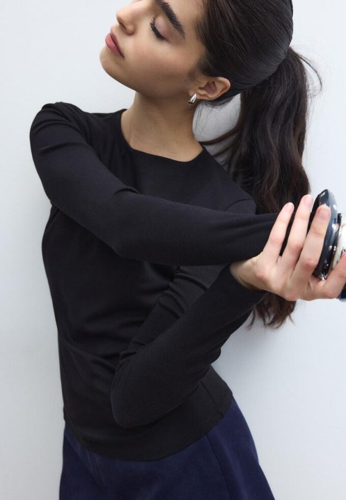 T-shirt basique à manches longues