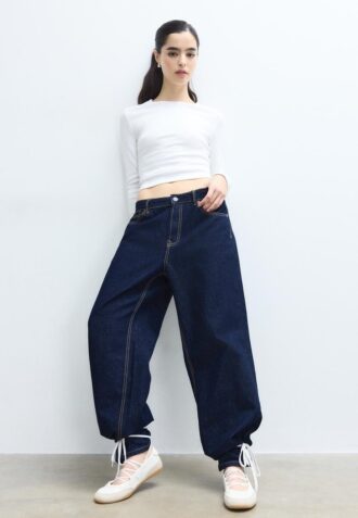 T-shirt basique à manches longues en coton