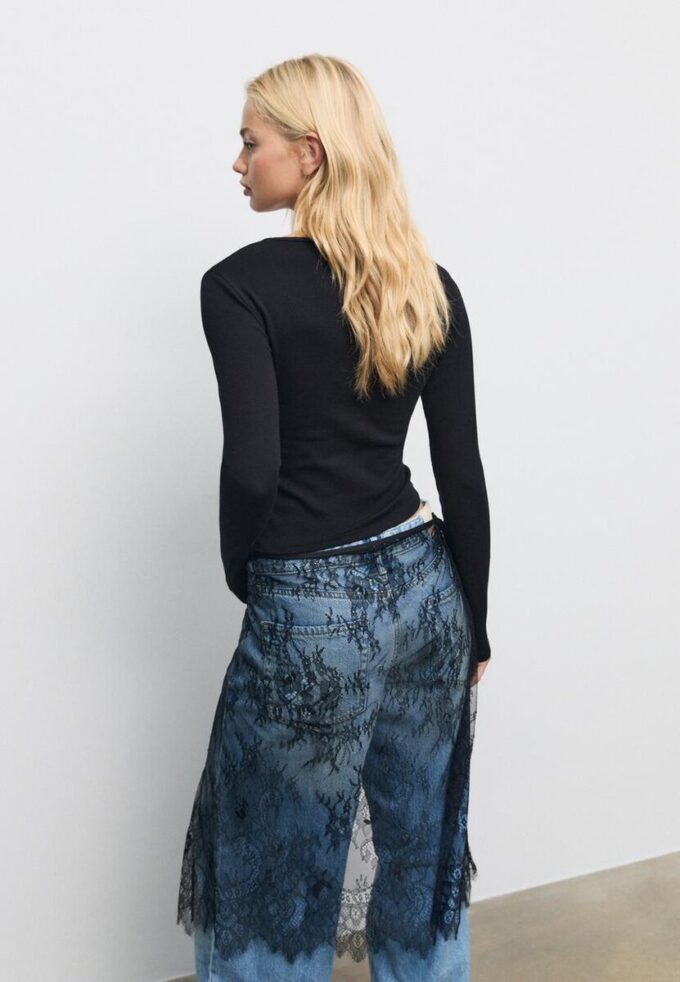 T-shirt basique à manches longues en coton T-shirt basique à manches longues en coton