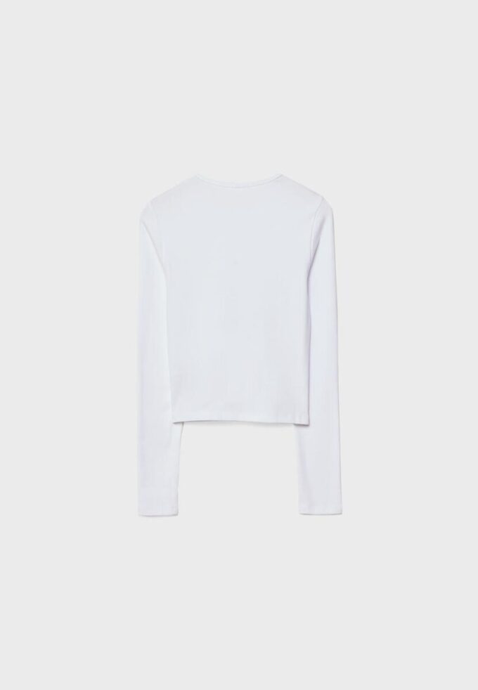 T-shirt basique à manches longues en coton T-shirt basique à manches longues en coton