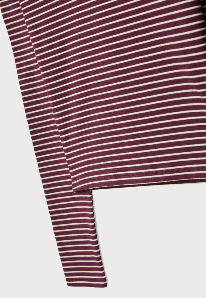 T-shirt basique à manches longues en coton rayé T-shirt basique à manches longues en coton rayé