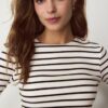 T-shirt basique à manches longues rayé