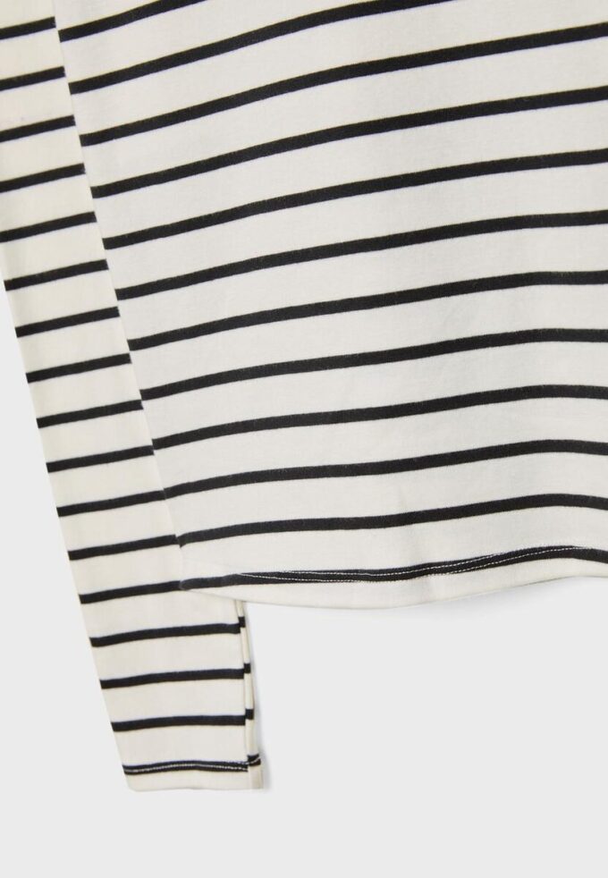 T-shirt basique à manches longues rayé