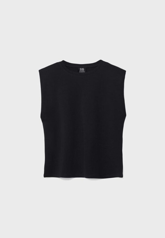 T-shirt basique à épaules rembourrées T-shirt basique à épaules rembourrées