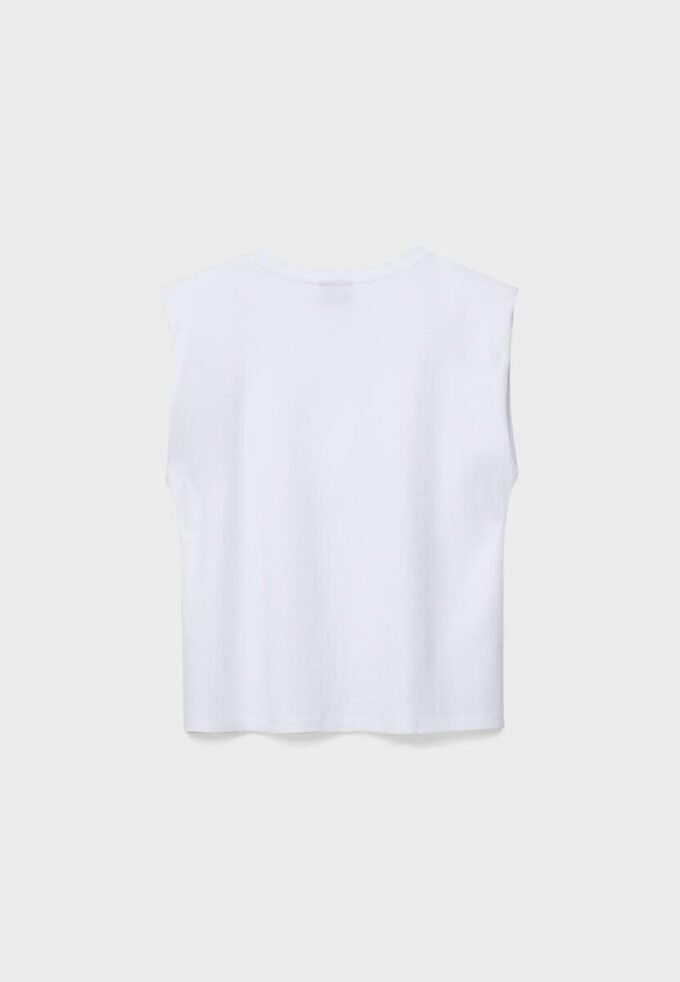 T-shirt basique à épaules rembourrées