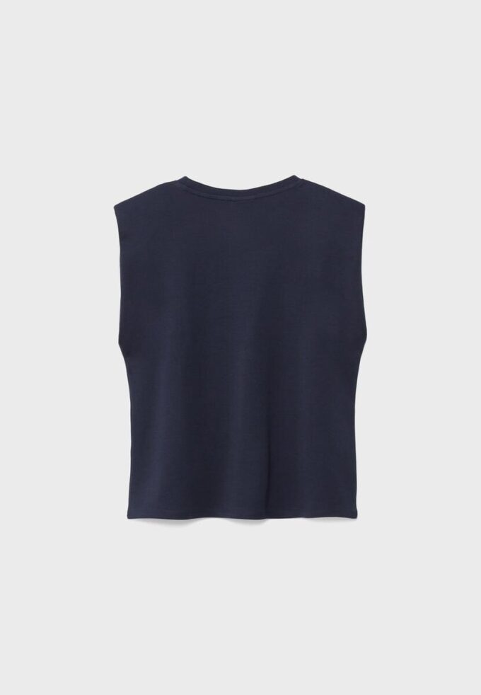 T-shirt basique à épaules rembourrées