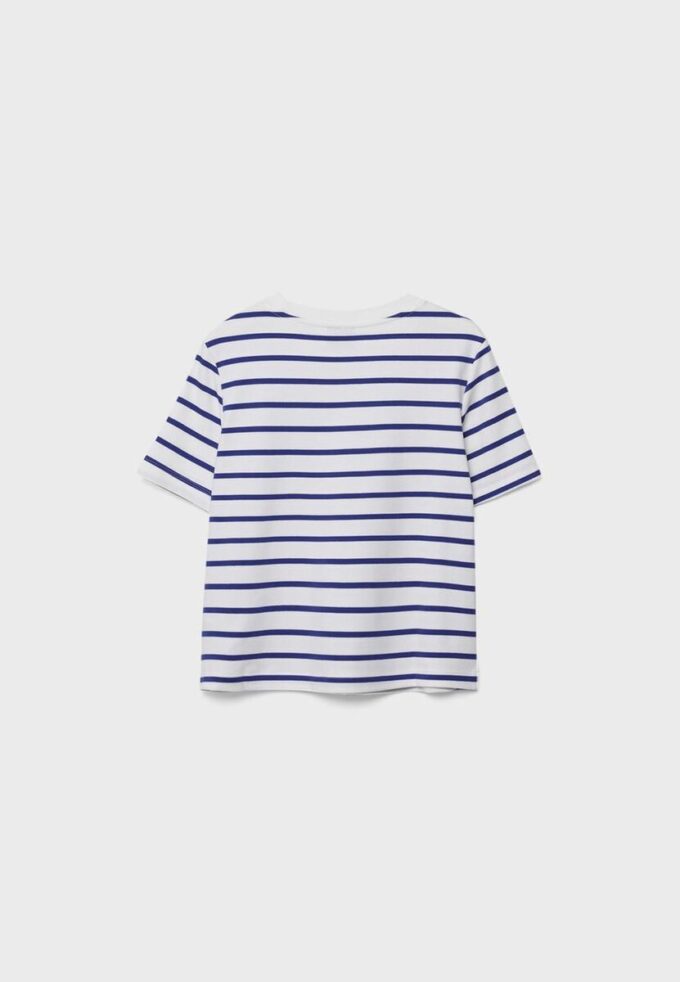 T-shirt basique à rayures, coupe classique, en tissu épais T-shirt basique à rayures, coupe classique, en tissu épais