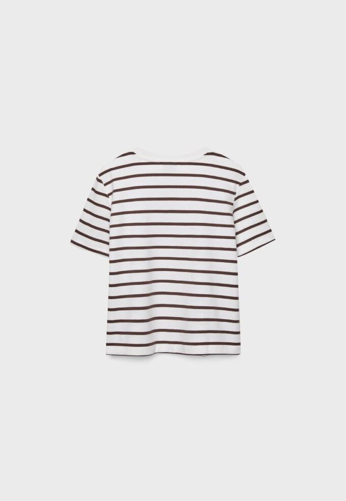 T-shirt basique à rayures, coupe classique, en tissu épais