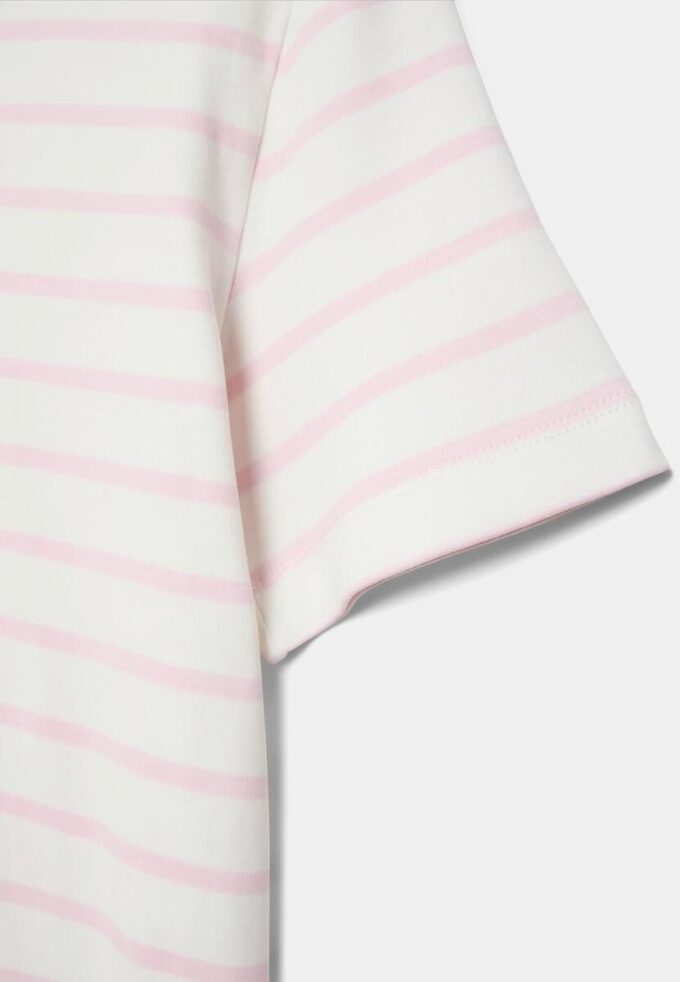 T-shirt basique à rayures, coupe classique, en tissu épais T-shirt basique à rayures, coupe classique, en tissu épais