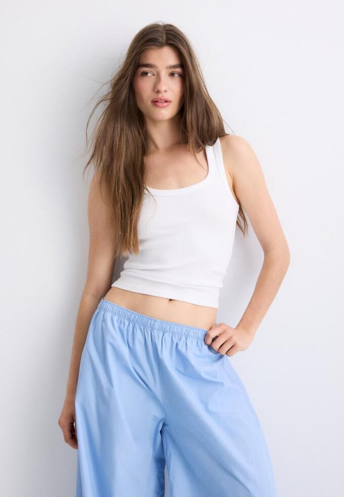 T-shirt à dos nageur côtelé