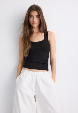 T-shirt à dos nageur côtelé