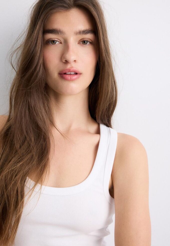 T-shirt à dos nageur côtelé