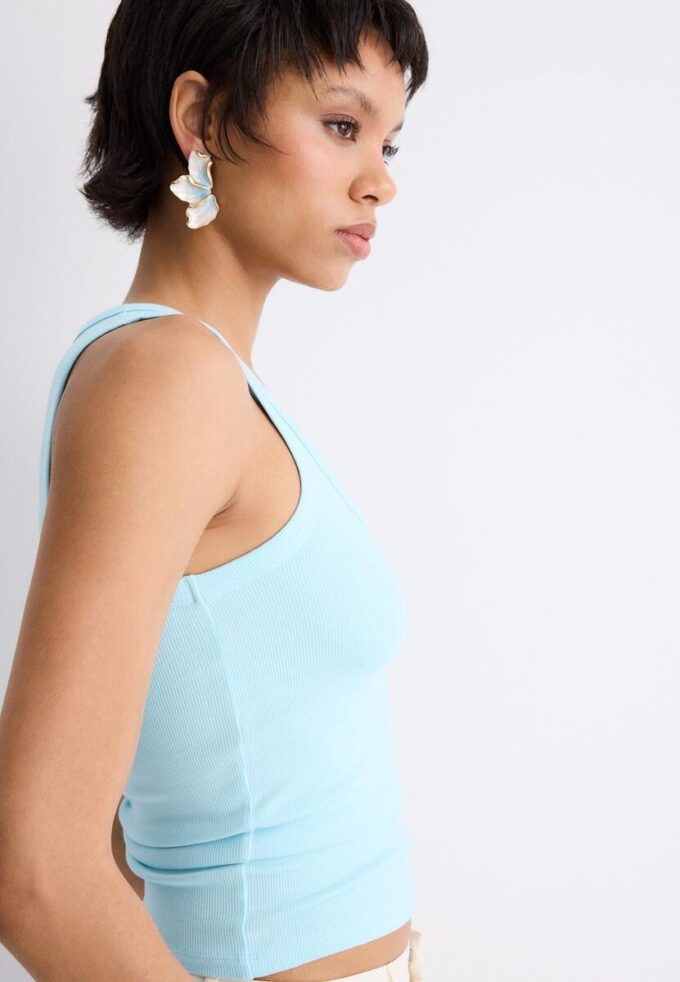 T-shirt à dos nageur côtelé T-shirt à dos nageur côtelé