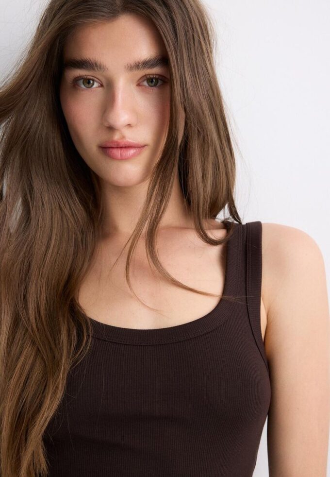 T-shirt à dos nageur côtelé