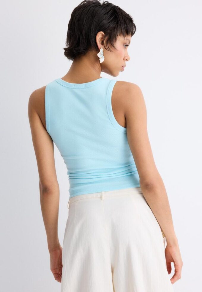 T-shirt à dos nageur côtelé T-shirt à dos nageur côtelé