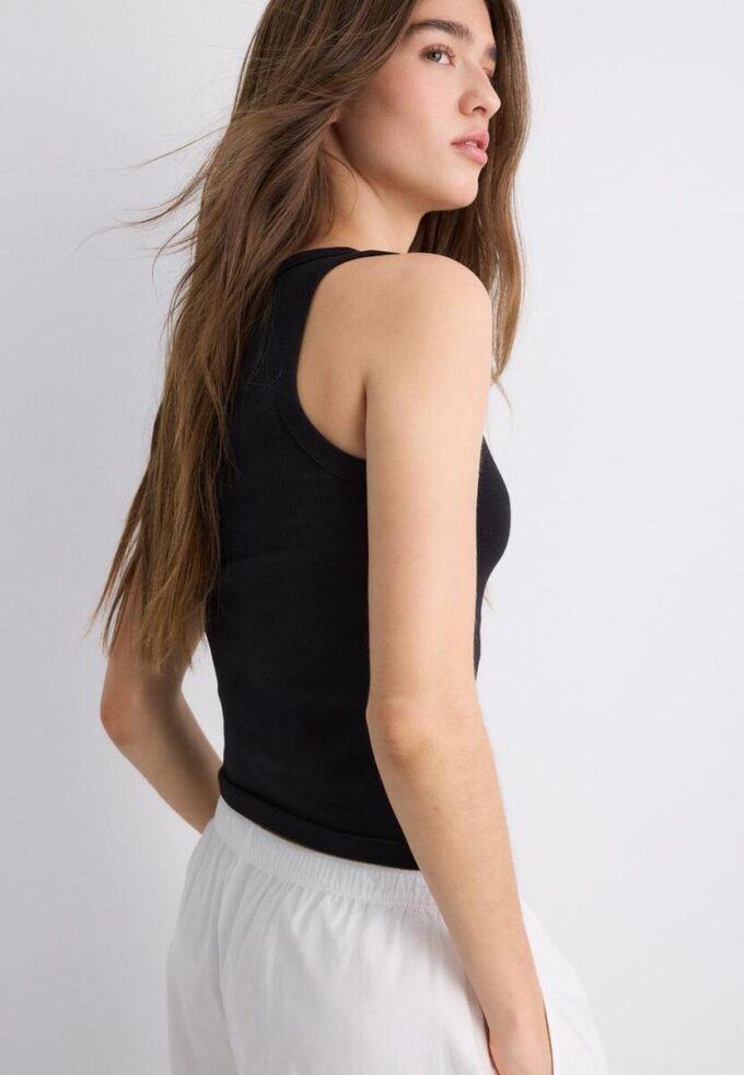 T-shirt à dos nageur côtelé