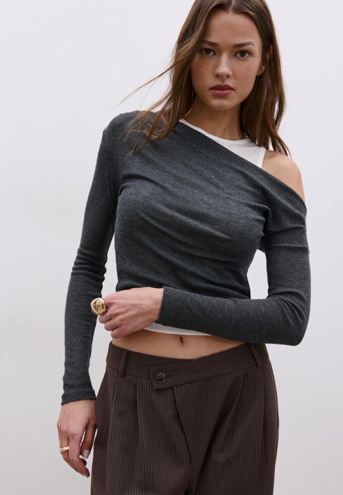 T-shirt double asymétrique