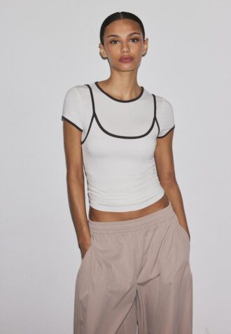 T-shirt double contraste