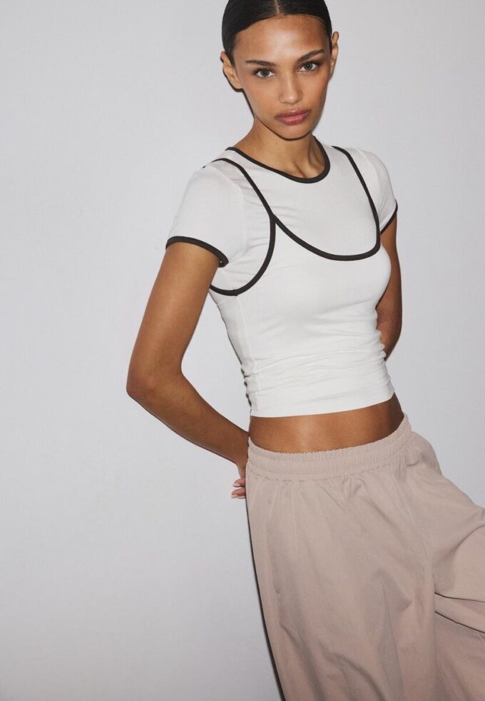 T-shirt double contraste