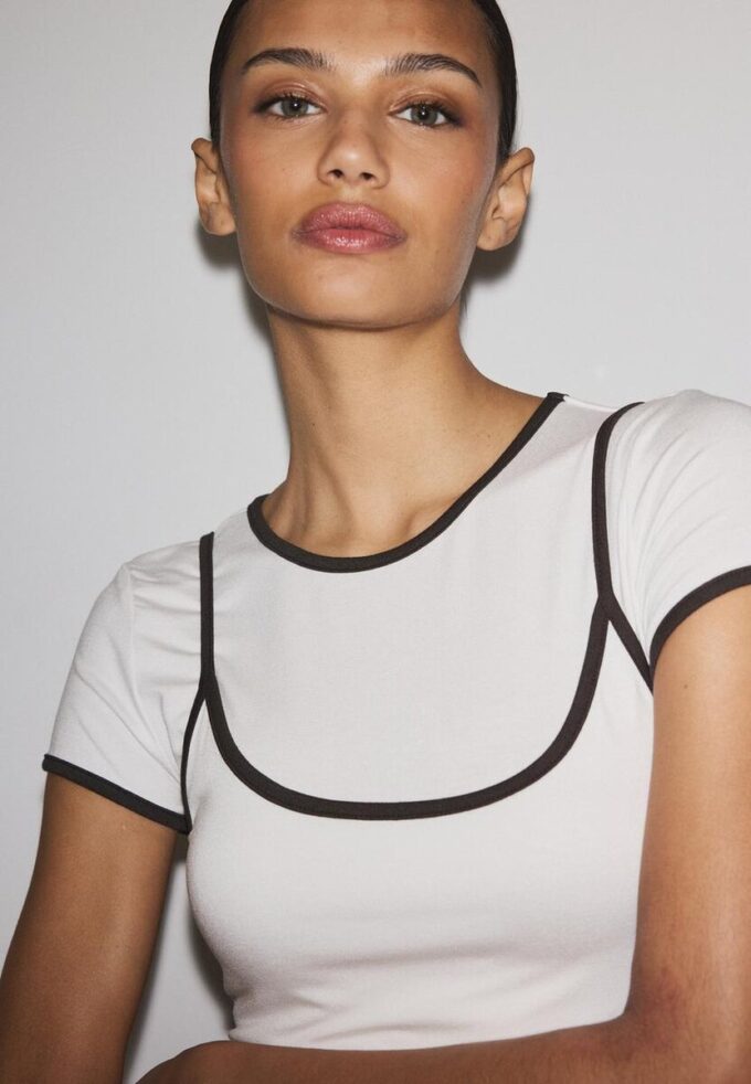 T-shirt double contraste