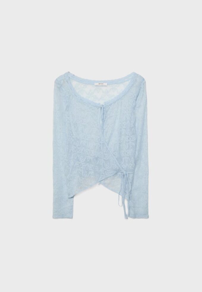 T-shirt en dentelle croisé