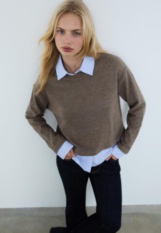 T-shirt en maille bi-matière