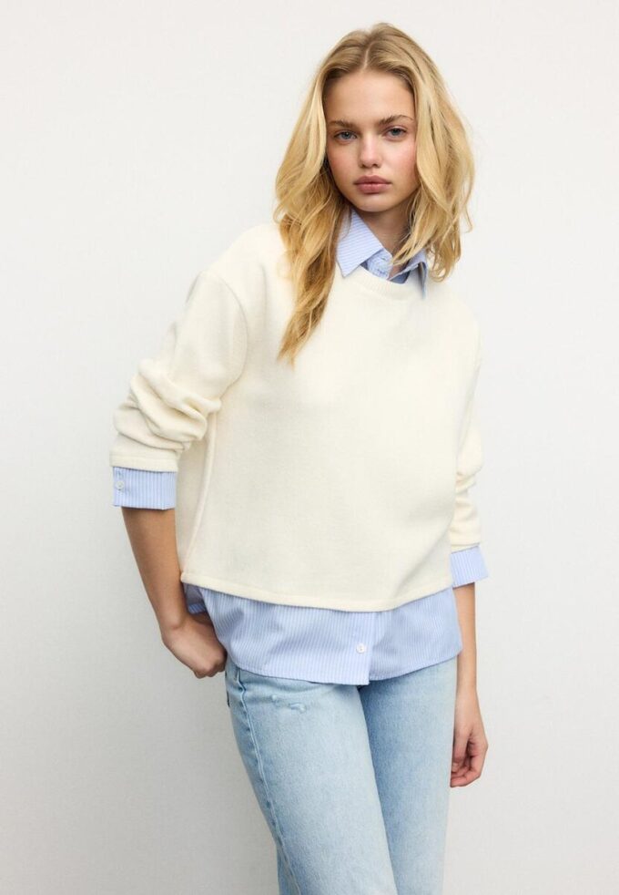 T-shirt en maille bi-matière