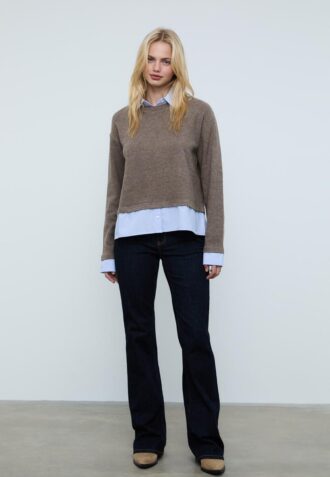 T-shirt en maille bi-matière