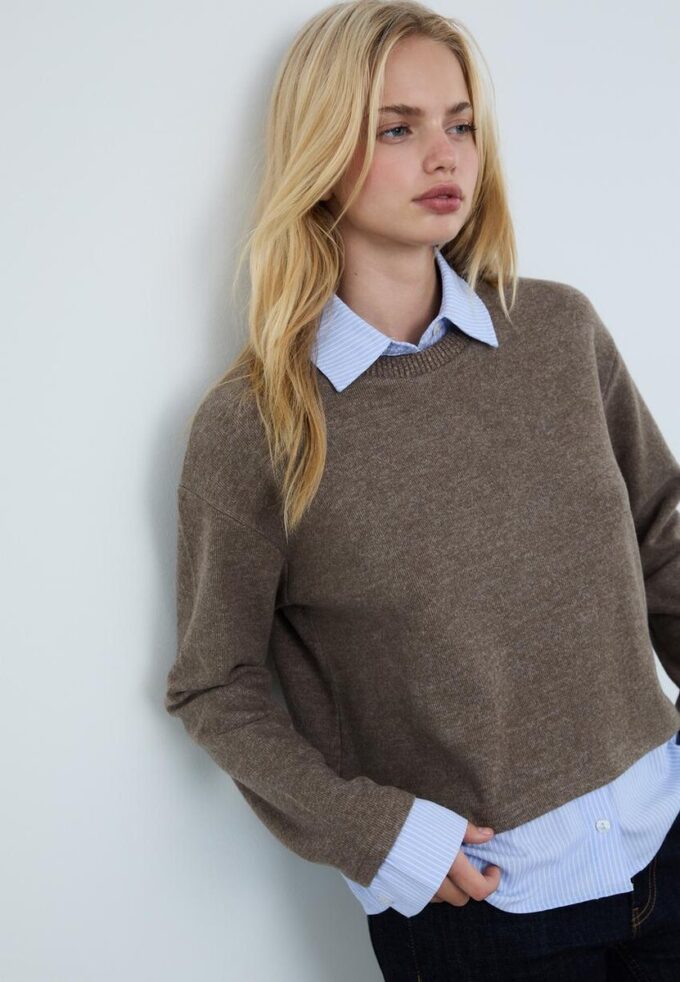 T-shirt en maille bi-matière