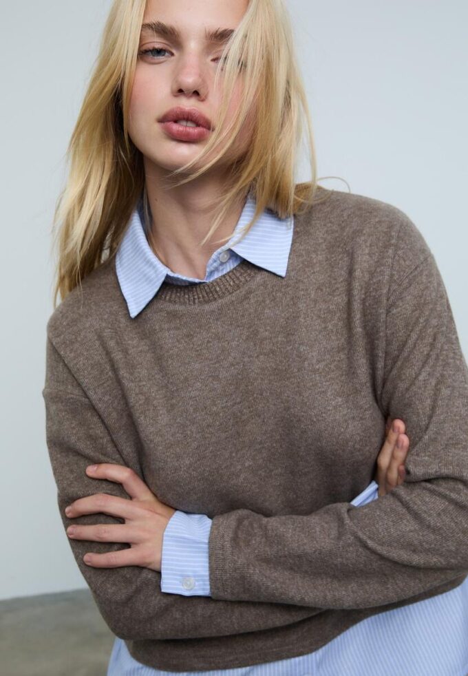 T-shirt en maille bi-matière