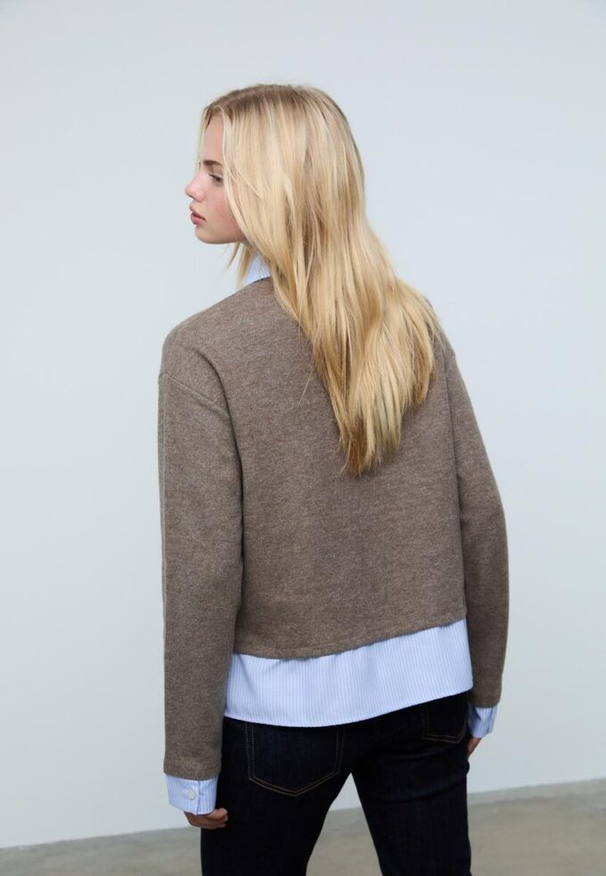 T-shirt en maille bi-matière