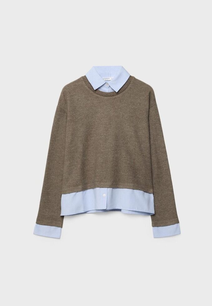 T-shirt en maille bi-matière