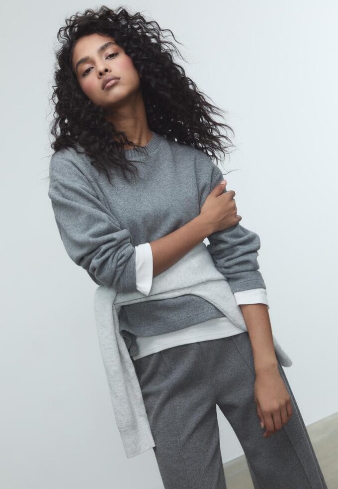 T-shirt en maille à col rond