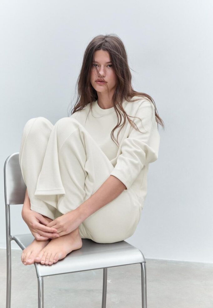 T-shirt en maille à col rond