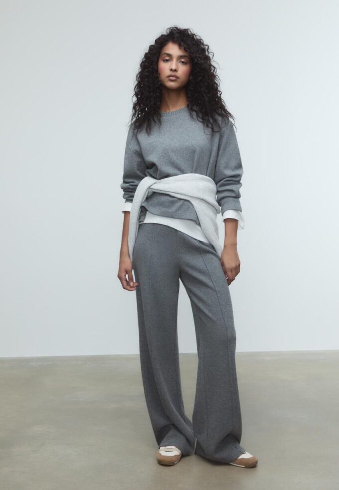 T-shirt en maille à col rond