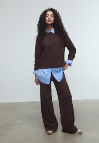 T-shirt en maille à col rond