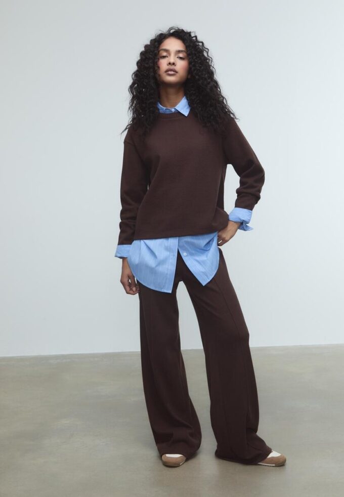 T-shirt en maille à col rond