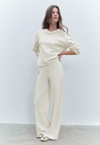 T-shirt en maille à col rond