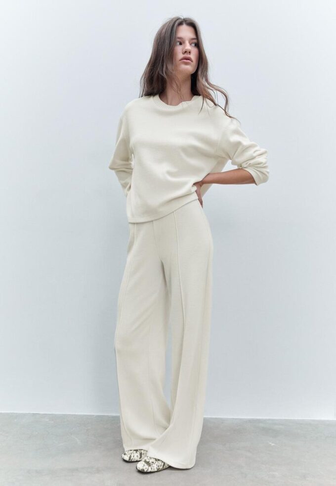 T-shirt en maille à col rond